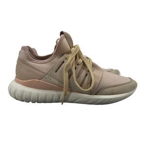 Adidas Mi Tubular Running Shoe Womens 9 Blush Pink Lace Up Low Top Athletic